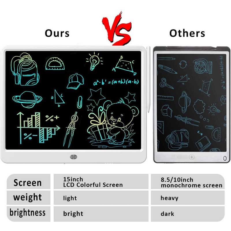 Fidtoy 15-Inch Colorful LCD Drawing Tablet – Magnetic Doodle Board for Kids 3–8