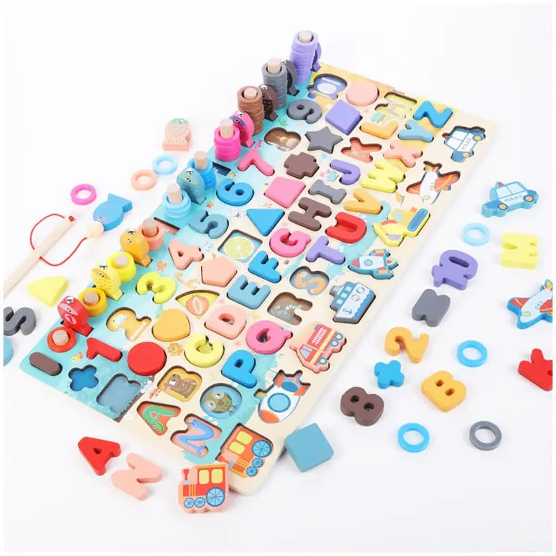 Fidtoy Montessori Language and Numbers Education Kit – Wooden Learning Toy for Toddlers