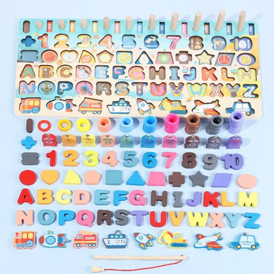 Fidtoy Montessori Language and Numbers Education Kit – Wooden Learning Toy for Toddlers