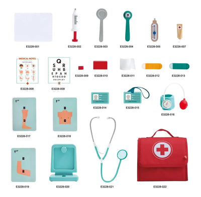 Juego de doctor Fidtoy para niños, kit médico de juguete para juegos de rol