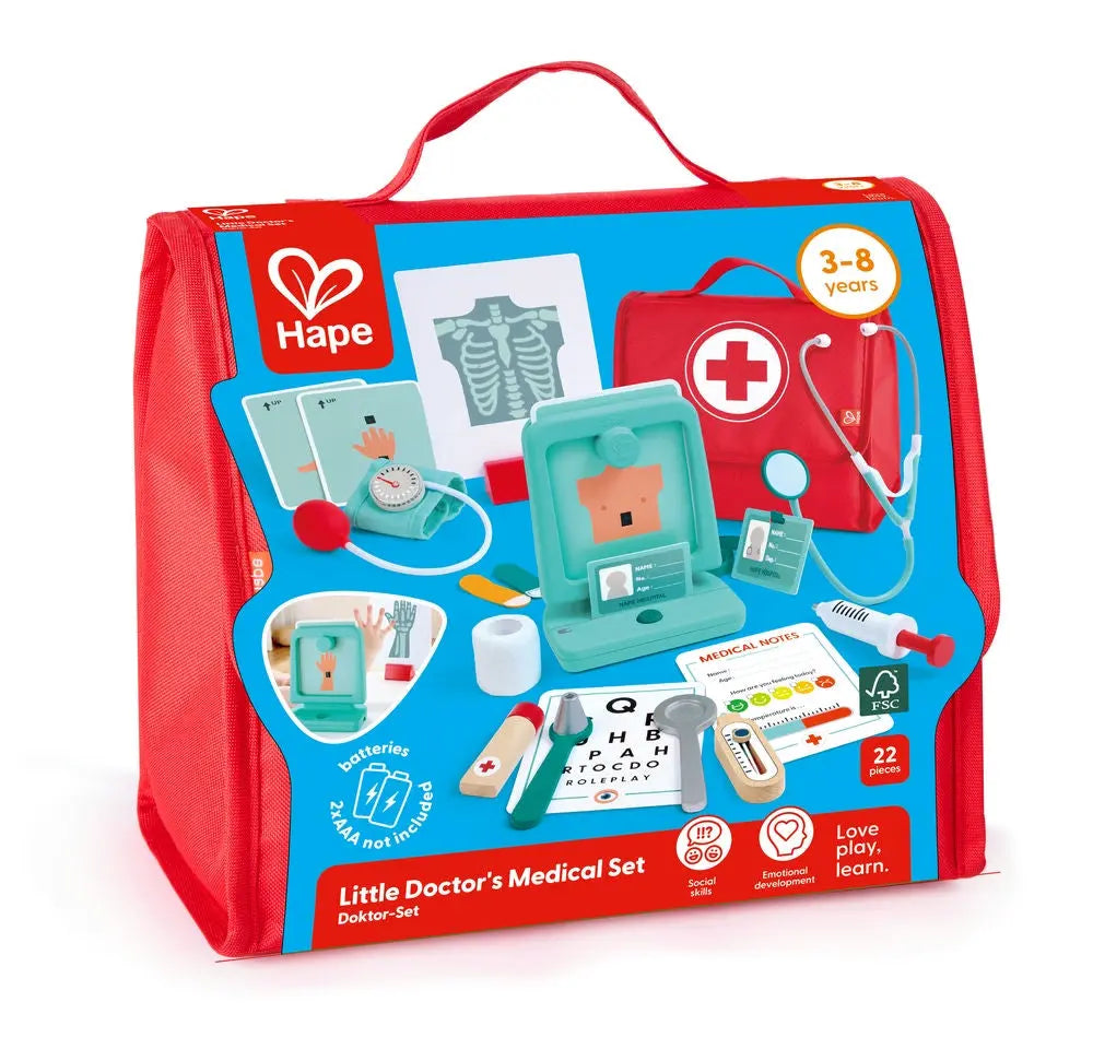 Juego de doctor Fidtoy para niños, kit médico de juguete para juegos de rol