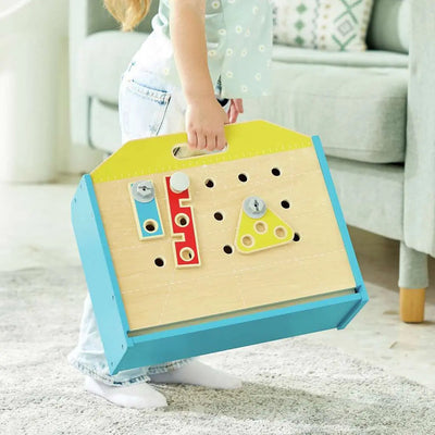 Fidtoy Wooden Workbench Tool Set Kids Construction Toy Kit