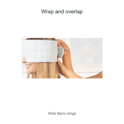 Overlapping wrap wings adjusted behind the head