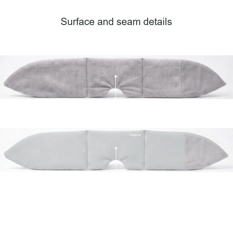 Eye mask surface, seam and nose opening details
