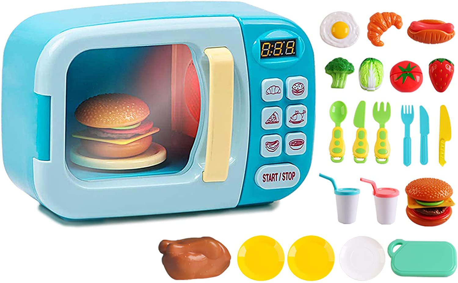 Cuisine Micro-ondes électrique Jeu de simulation avec lumière, son et accessoires réalistes inclus