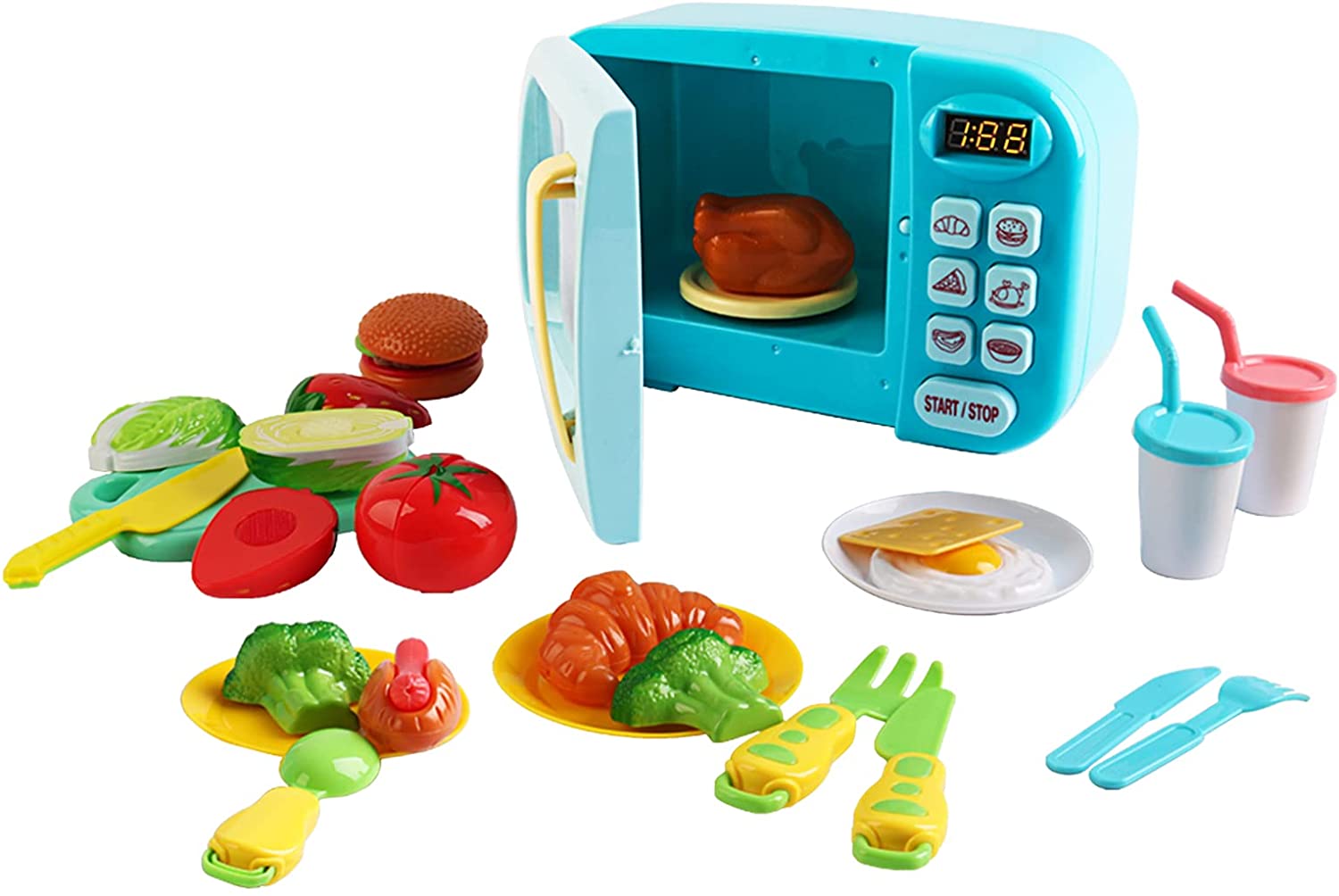 Cuisine Micro-ondes électrique Jeu de simulation avec lumière, son et accessoires réalistes inclus