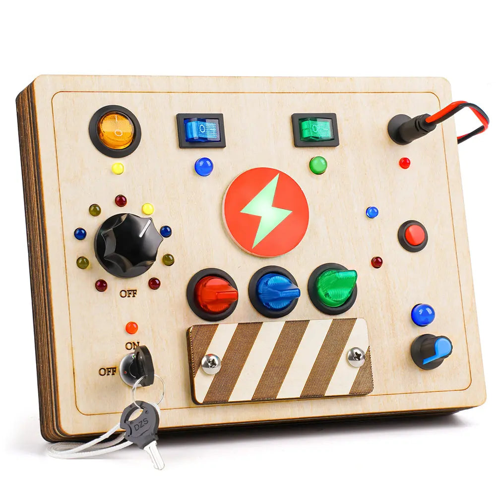 Montessori Busy Board - Interactive Wooden Sensory Toy for Toddlers