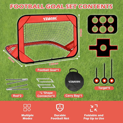 Portería de fútbol infantil portátil 3 en 1 para jugar en interiores y exteriores