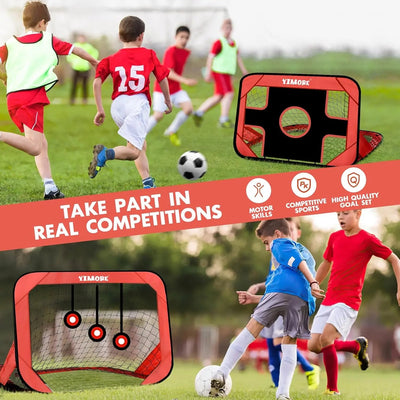 Portería de fútbol infantil portátil 3 en 1 para jugar en interiores y exteriores