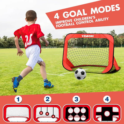 Portería de fútbol infantil portátil 3 en 1 para jugar en interiores y exteriores