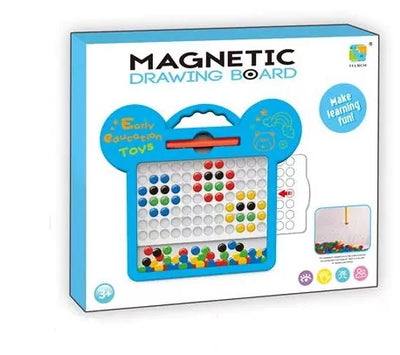 Fidtoy Magnetic Colorful Drawing Beads Tablet for Kids 60 Beads Pattern Cards Doodle Board Age 3+