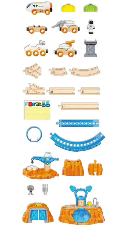 Fidtoy Space Train Set Toy Mars Railway Exploration Playset
