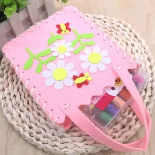Fidtoy Kit de Couture Bricolage pour Enfants – 8 Projets de Sac à Main de Dessin Animé, Kit d'Artisanat Sûr pour Débutants pour la Créativité et la Motricité Fine