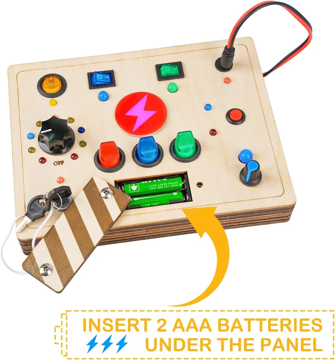 Montessori Busy Board - Interactive Wooden Sensory Toy for Toddlers