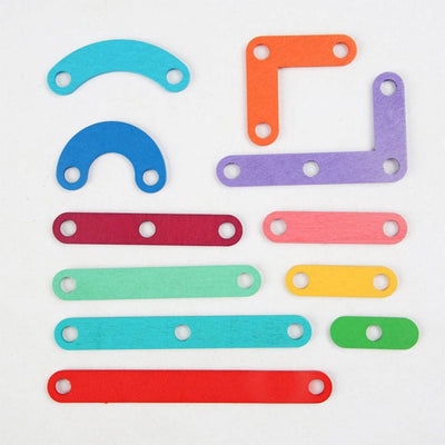 Fidtoy Montessori Nail Board Jigsaw Wooden Puzzle Blocks for Kids Alphabet Number Shape Learning Toy