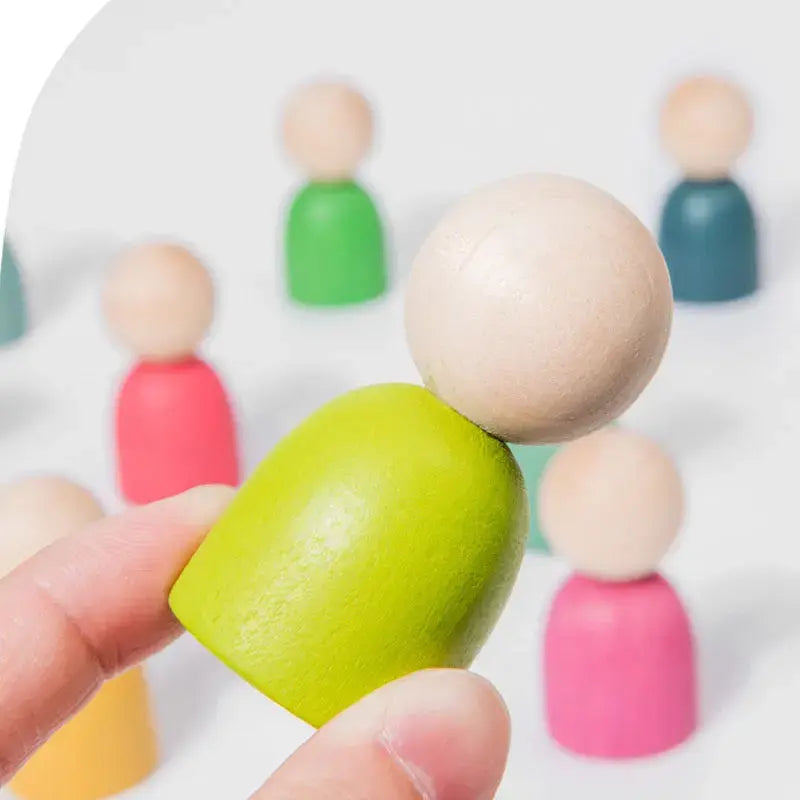 Jeu de tri et d'empilage de couleurs en bois Montessori