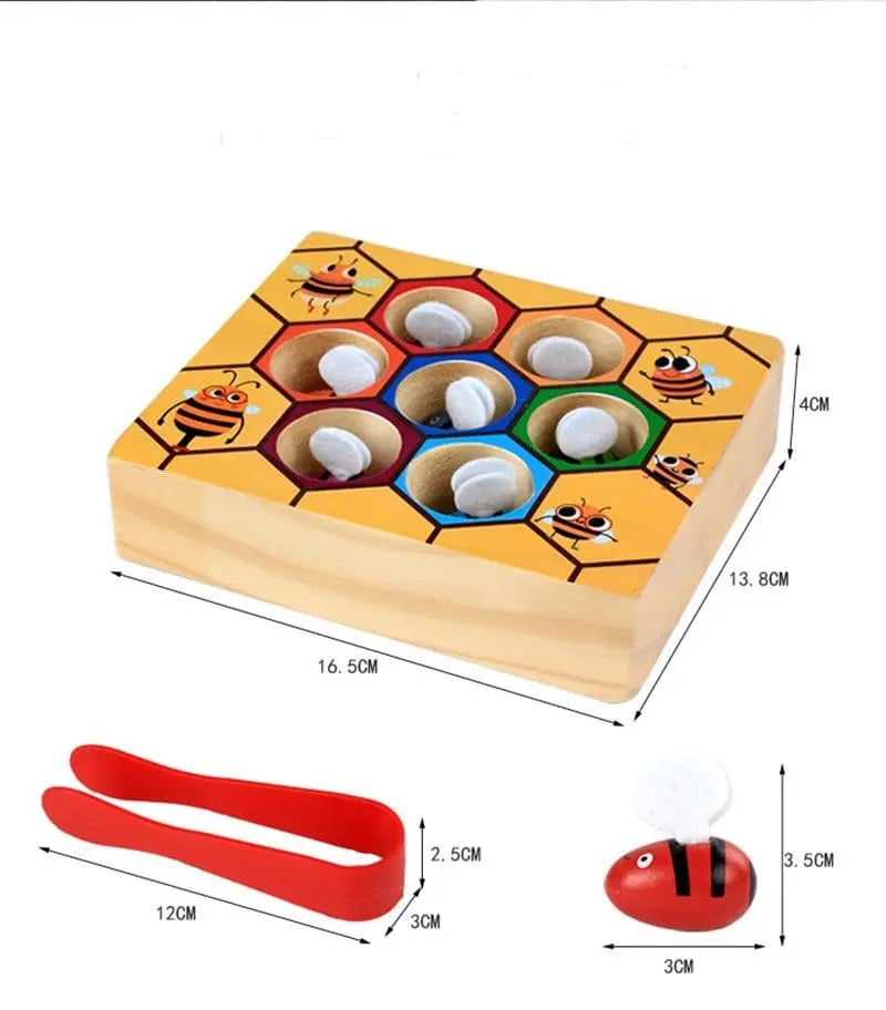 Fidtoy Montessori Bee Sorting Toy for Toddlers – Wooden Hive Game for Fine Motor Skills and Early Learning
