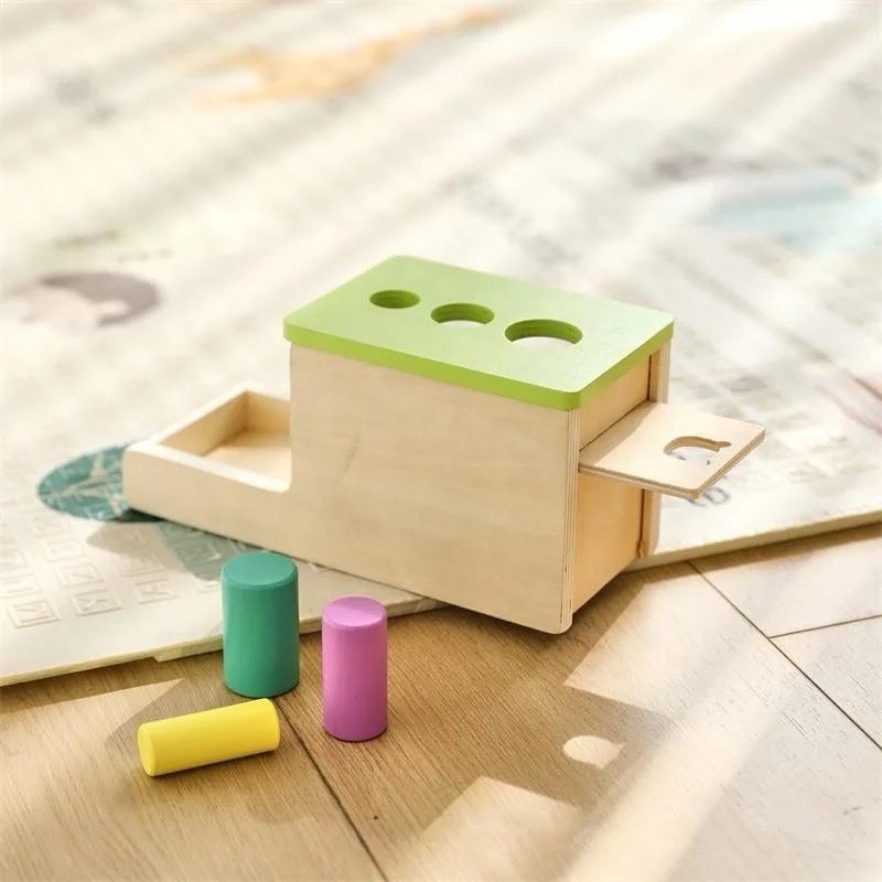 Wooden Peg Drop Box - Fine Motor and Cause Effect Toy for Toddlers
