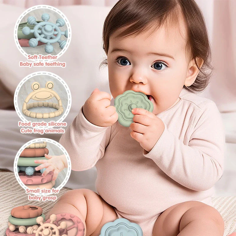 Fidtoy Montessori Stacking Teething Toy for Babies