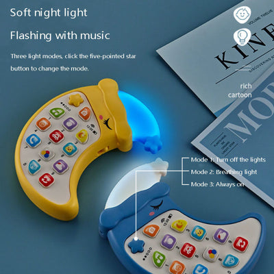 Fidtoy My First Light Mobile Phone Baby Phone Plastic Interactive Toy with Sounds Music Big Buttons Night Light for Toddlers 18M+