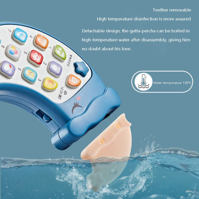 Fidtoy My First Light Mobile Phone Baby Phone Plastic Interactive Toy with Sounds Music Big Buttons Night Light for Toddlers 18M+