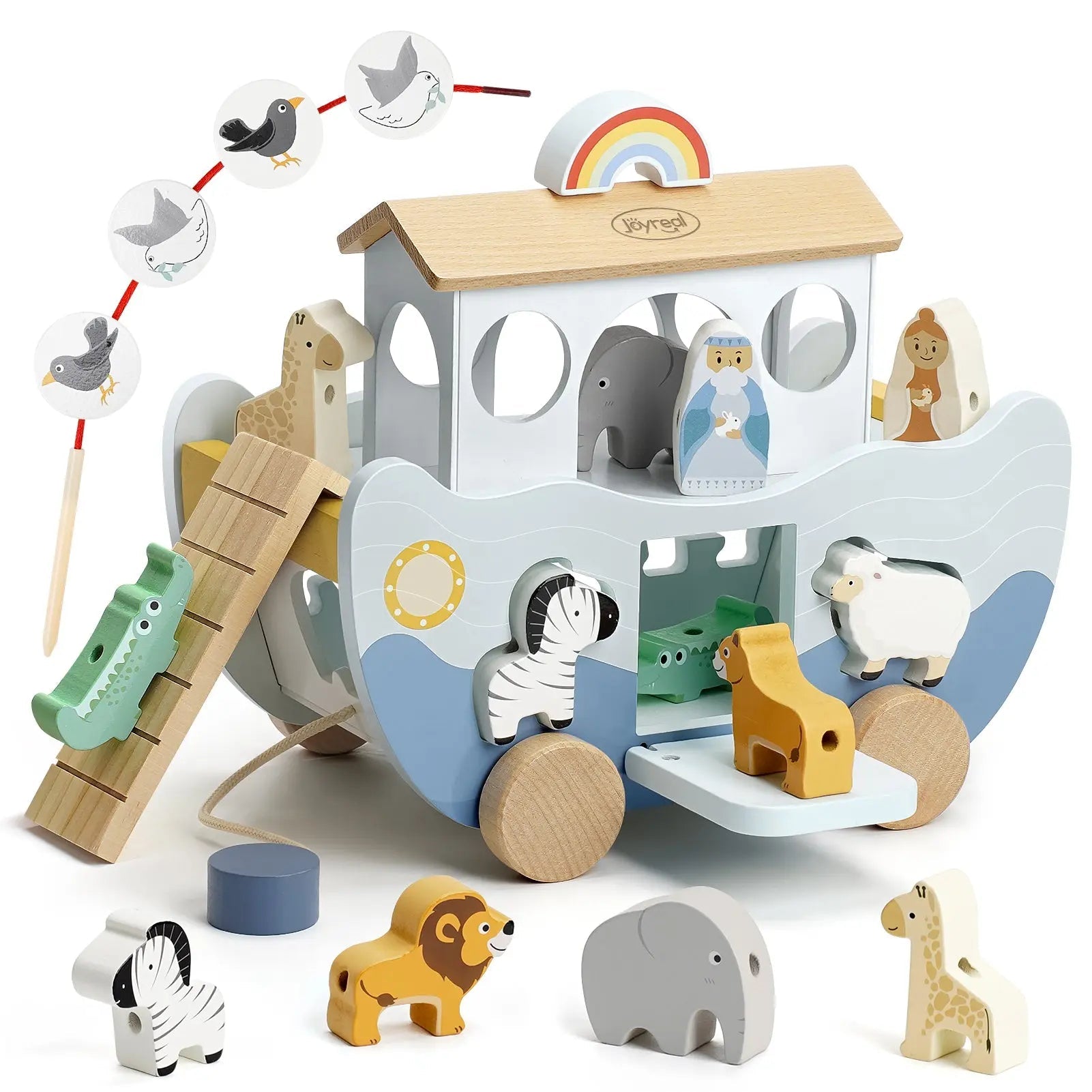 Wooden Noah's Ark Toy | Montessori Faith-Based Play Set for Toddlers