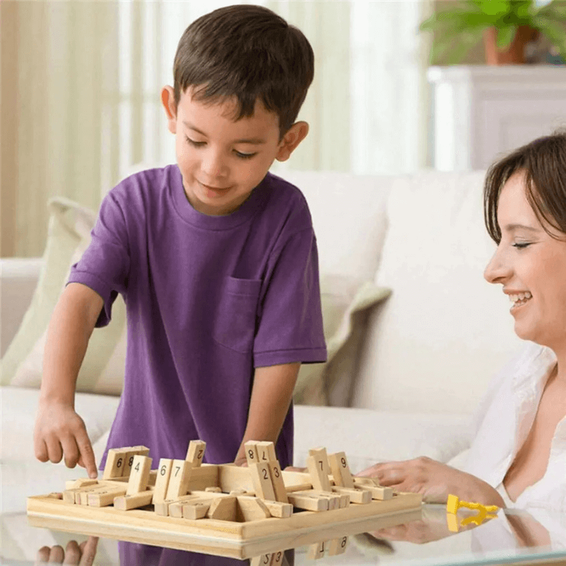 Fidtoy Wooden Number Dice Game for Kids 3+ Math Learning Toy