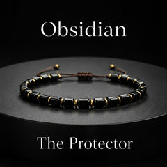 FREE Today: Protection and Strength Black Obsidian Square Bead Braided Adjustable Bracelet - Black Obsidian (Wrist Circumference: 6.3-8.3 in/16-21 cm) - image 0