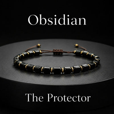 FREE Today: Protection and Strength Black Obsidian Square Bead Braided Adjustable Bracelet - Black Obsidian (Wrist Circumference: 6.3-8.3 in/16-21 cm) - image 0