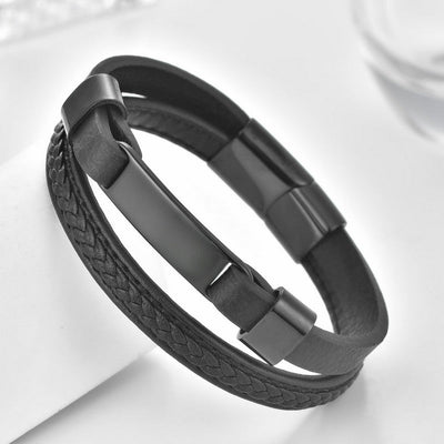 Buddha Stones Braided Design Leather Double Layer Bracelet - image 1