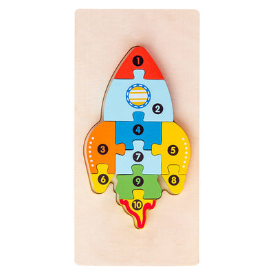 Montessori Puzzles 4 Pack - Eco-Friendly Wooden Puzzles Set#8