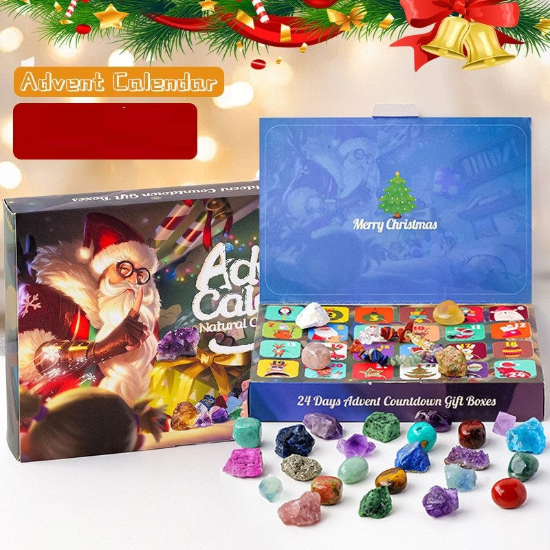 Calendario de Adviento de Navidad con Cristales de Gemas Reales