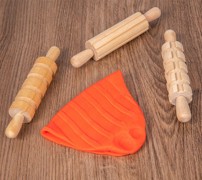 Kit d'outils de rouleaux à pâtisserie sensoriels en bois pour pâte à modeler, 12 pièces