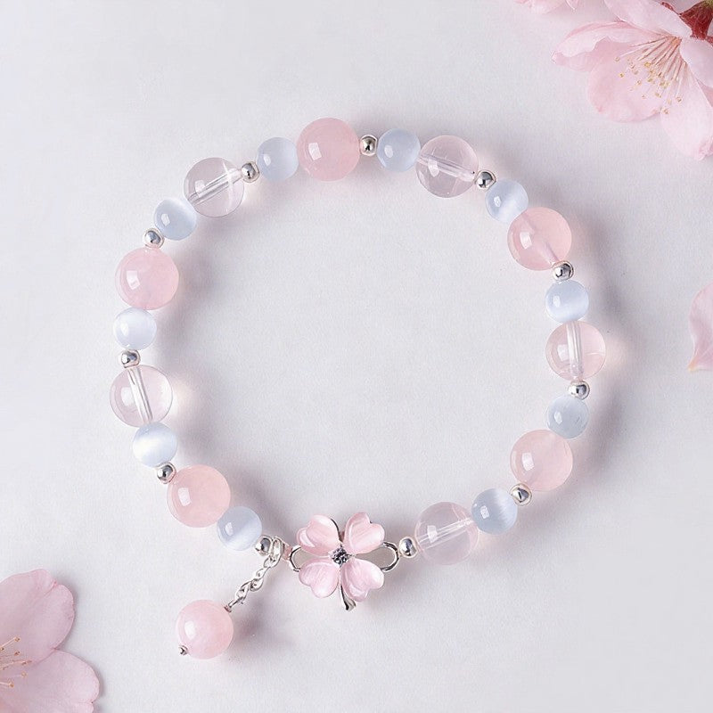 FREE Today: Serenity and Intuition Prehnite Rose Quartz Blue Chalcedony Lucky Clover Bracelet - Rose Quartz (Wrist Circumference: 5.5–5.9 in/14–15 cm) - image 11