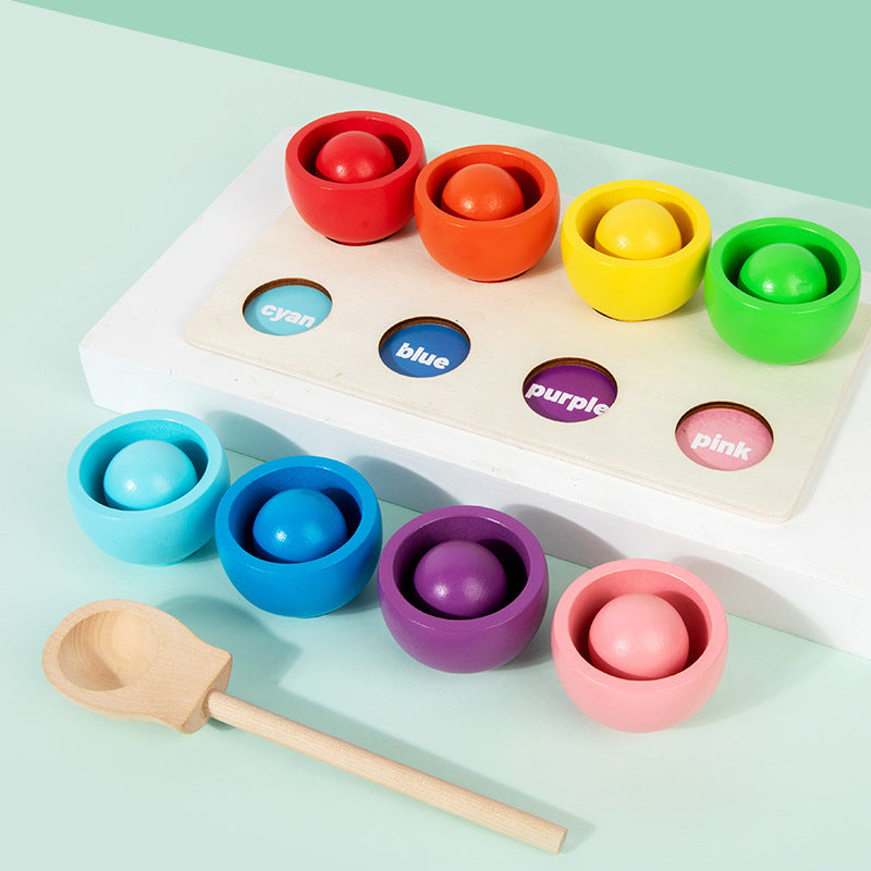 Planche de tri des couleurs Montessori avec balle et tasses