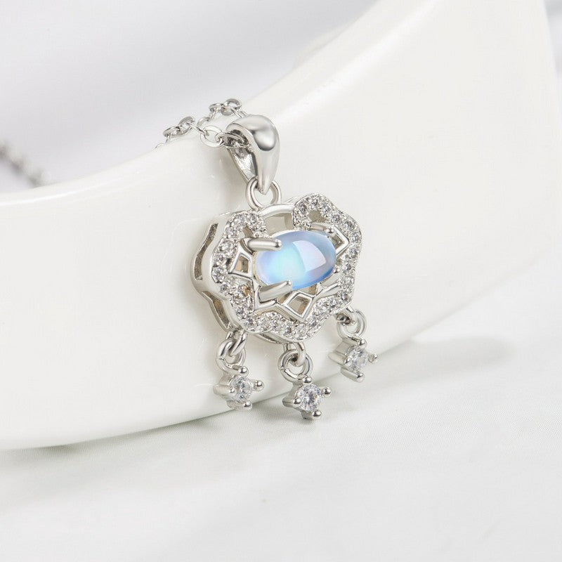FREE Today: New Beginnings and Positive Moonstone Peace Lock Chinese Lock Charm Necklace - image 6