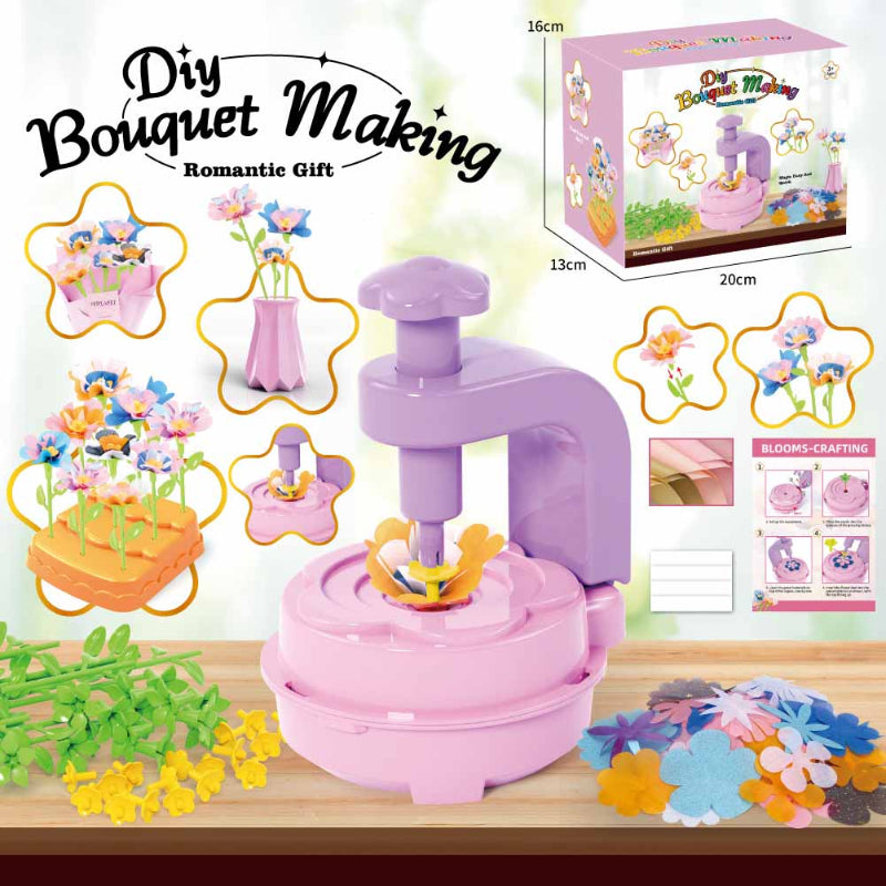 DIY Flower Bouquet Making Kit Kids Craft Set Creative Play Toys for Kids 3+ with Flower Press