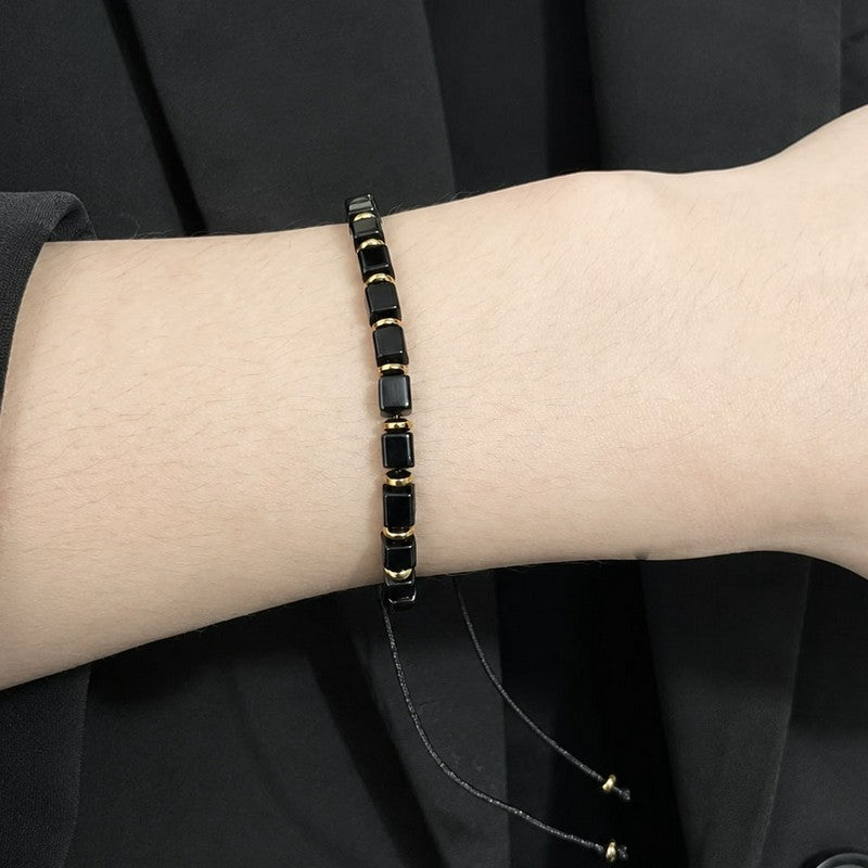 FREE Today: Protection and Strength Black Obsidian Square Bead Braided Adjustable Bracelet - image 3