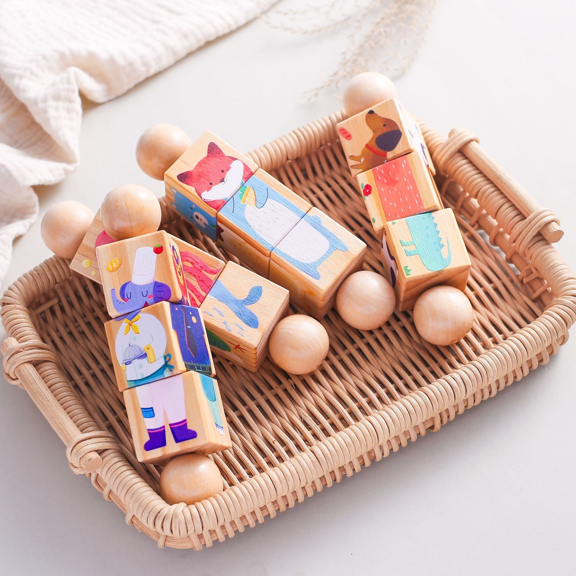Montessori Wooden Rotating Puzzle