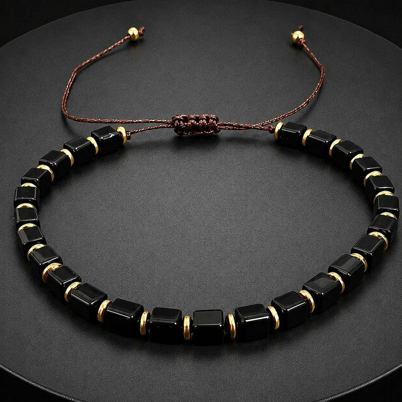 FREE Today: Protection and Strength Black Obsidian Square Bead Braided Adjustable Bracelet - image 1