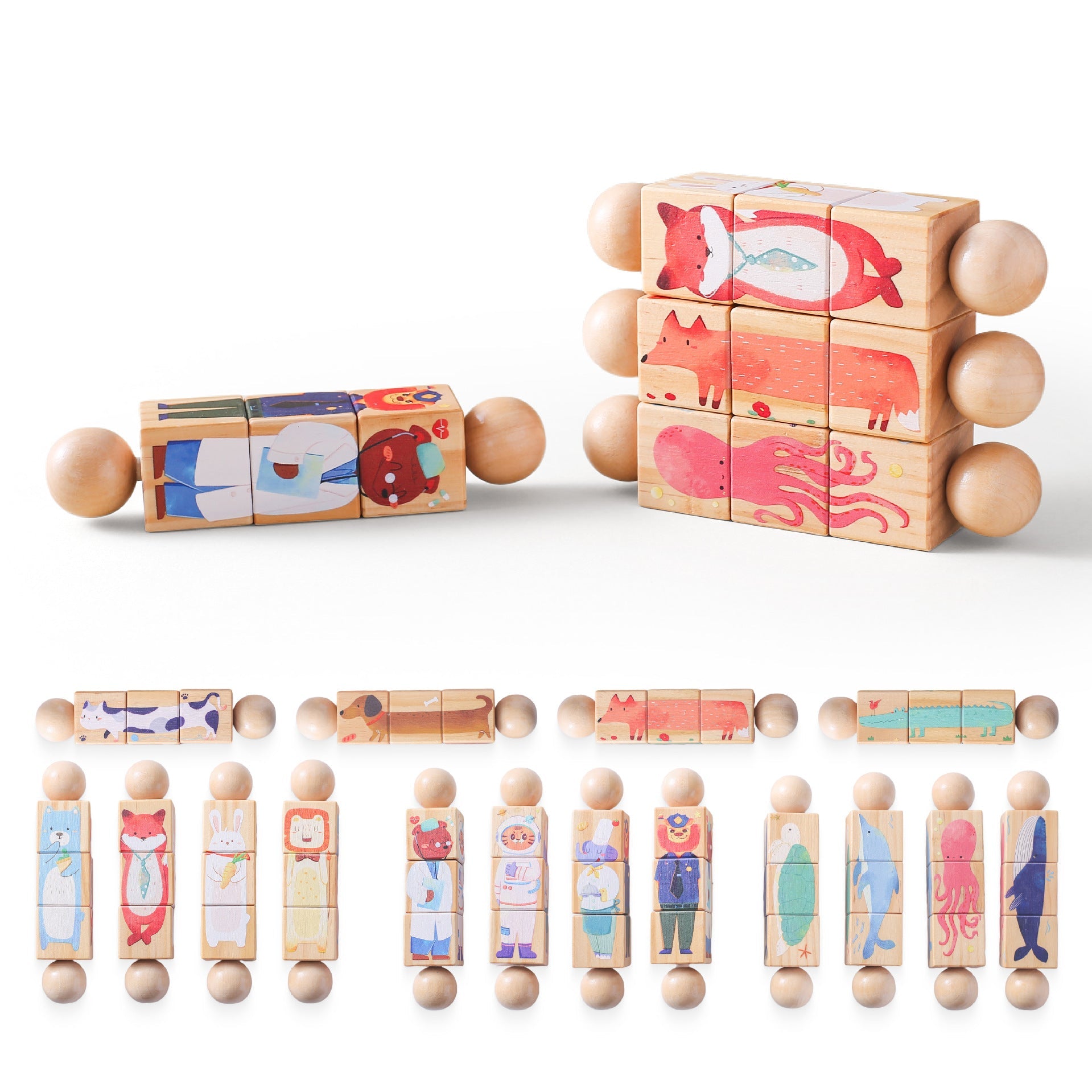 Montessori Wooden Rotating Puzzle