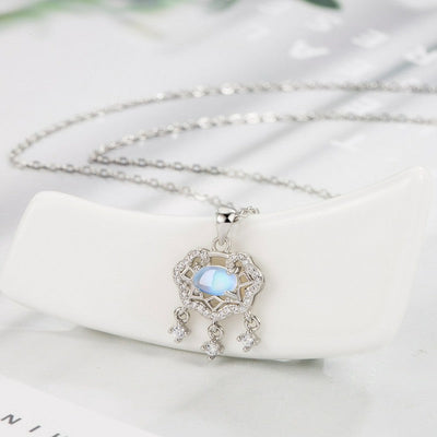 FREE Today: New Beginnings and Positive Moonstone Peace Lock Chinese Lock Charm Necklace - image 3