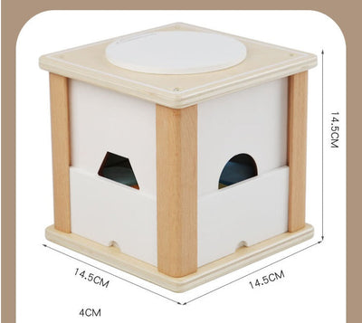 Boîte de tri de formes Montessori en bois avec plaques coulissantes