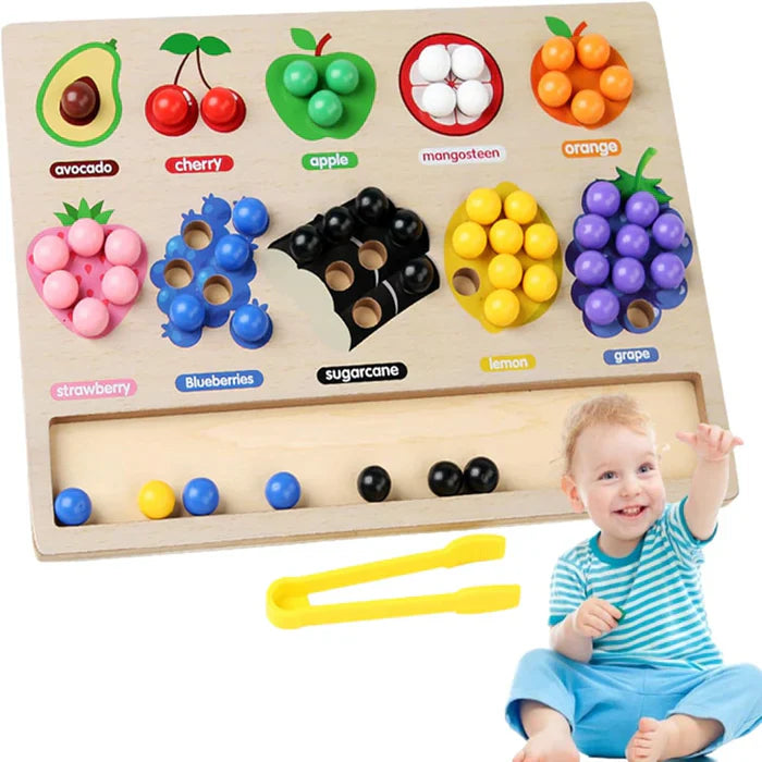 Fidtoy Wooden Color Sorting Toy for Fine Motor Learning