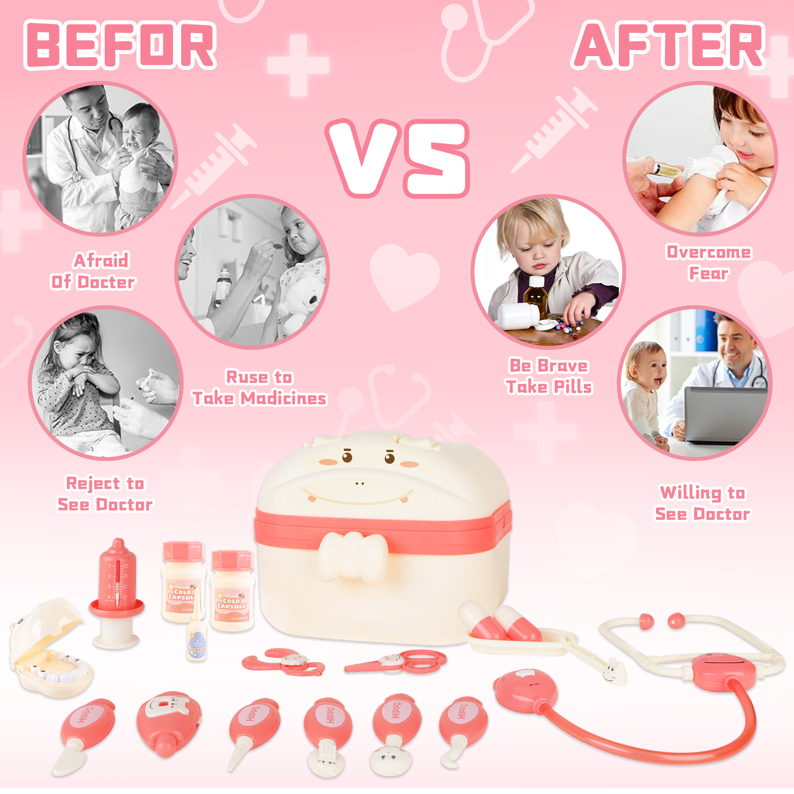 Kit de docteur interactif pour enfants avec lumières et sons : Mallette de jouets médicaux éducatifs avec costumes pour garçons et filles de 3 à 8 ans – Cadeau idéal pour apprendre et jouer
