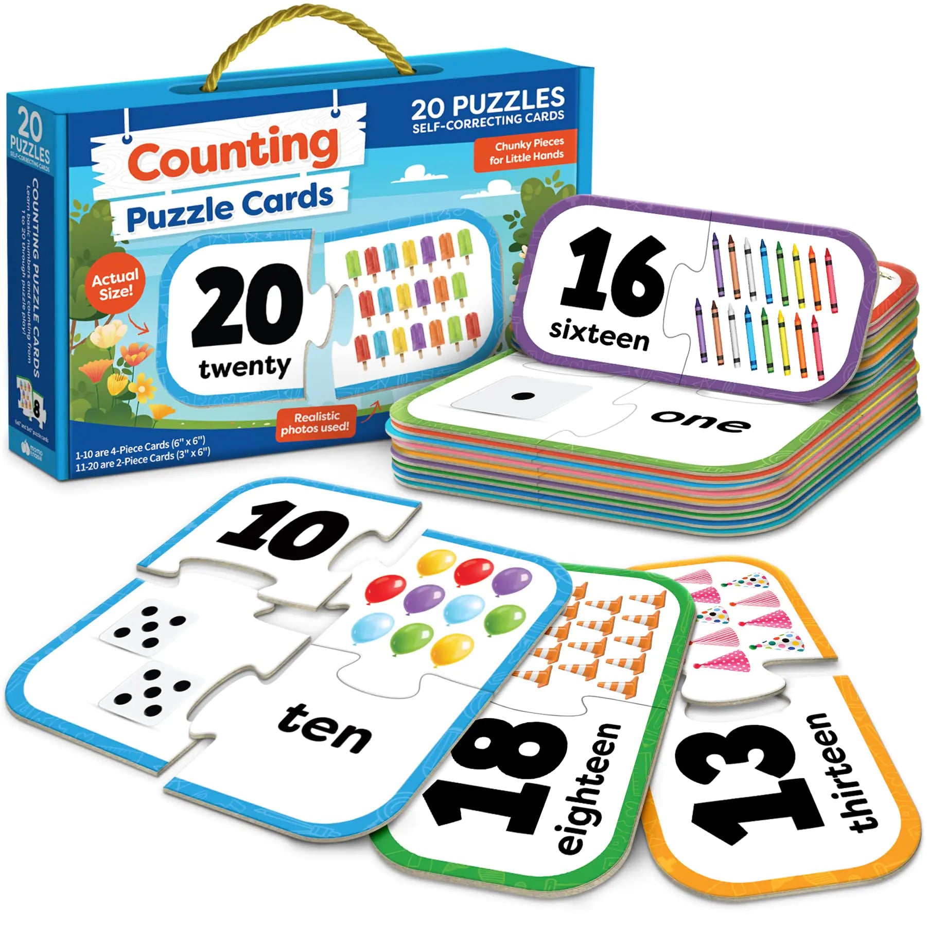 Set de rompecabezas Fidtoy de emparejar números, juguete educativo de matemáticas tempranas