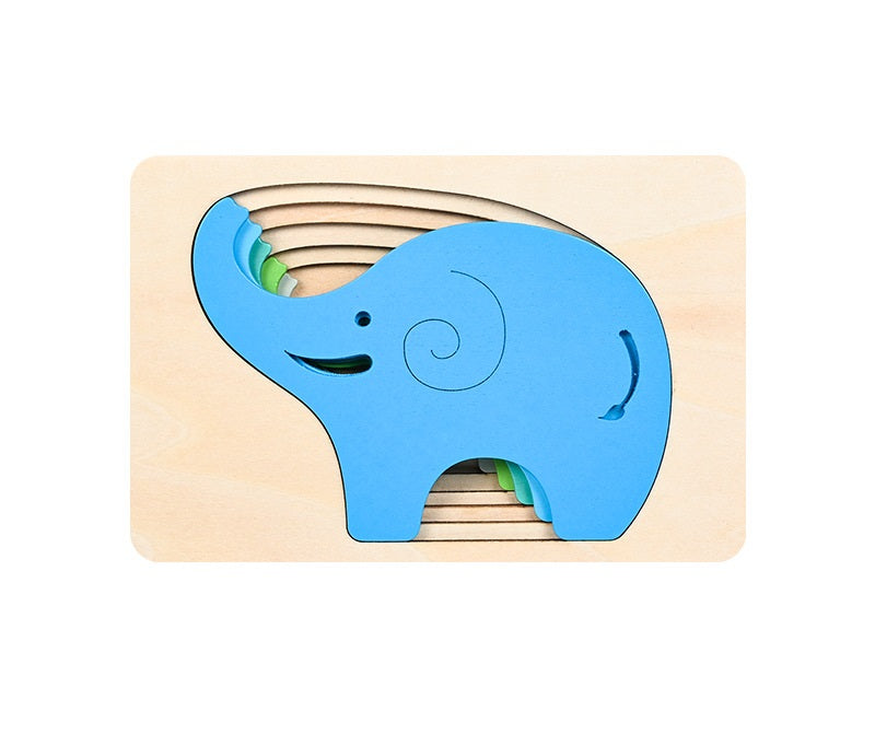 Puzzle Montessori éléphant à couches