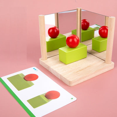 Tablero espejo Montessori de figuras geométricas BÁSICAS con tarjetas didácticas