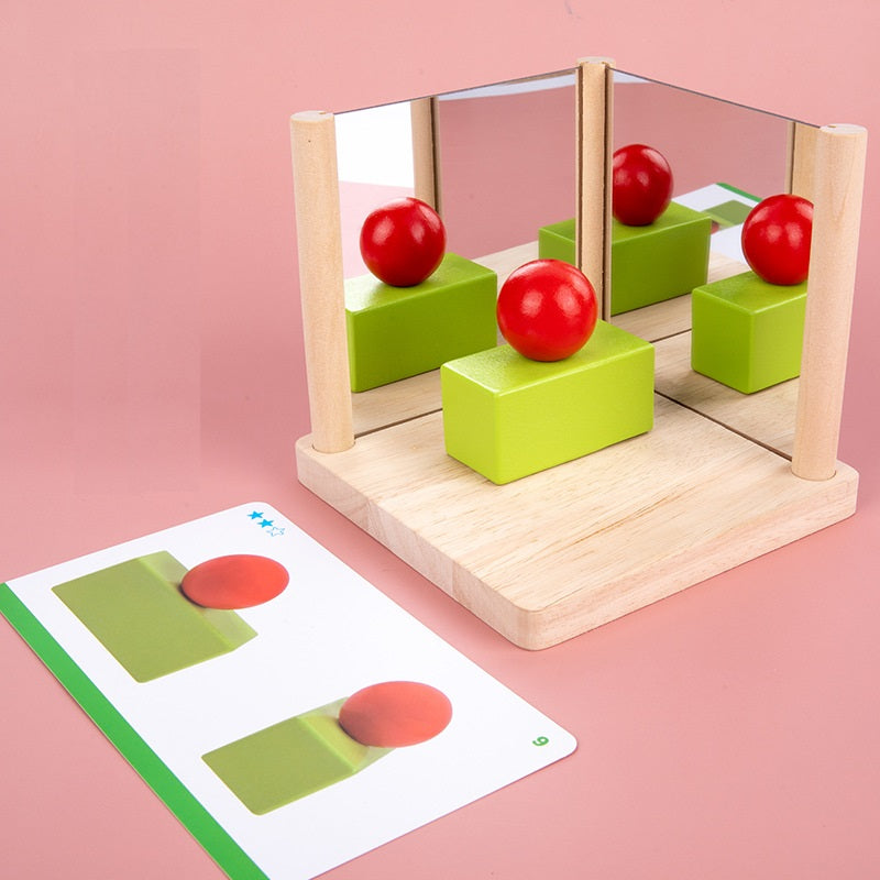 Tablero espejo Montessori de figuras geométricas BÁSICAS con tarjetas didácticas