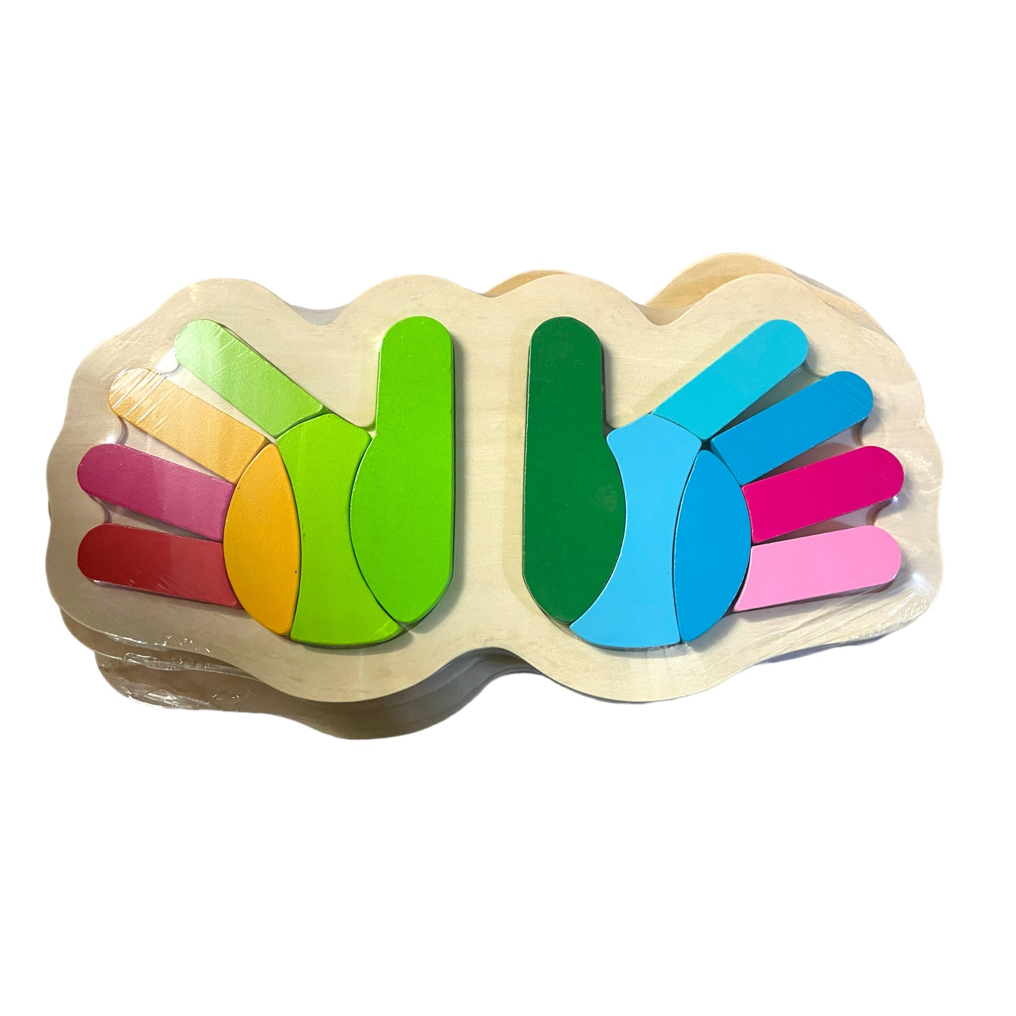 Montessori Inspiré EN BOIS 2 Mains 5 Doigts Compter avec Planche